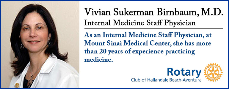 Rotary Club Guest Speaker: Dr. Vivian Sukerman-Birnbaum